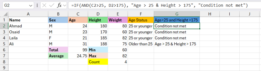 مثال على استخدام دالة IF في Excel لاتخاذ قرارات بناءً على شرط معين.